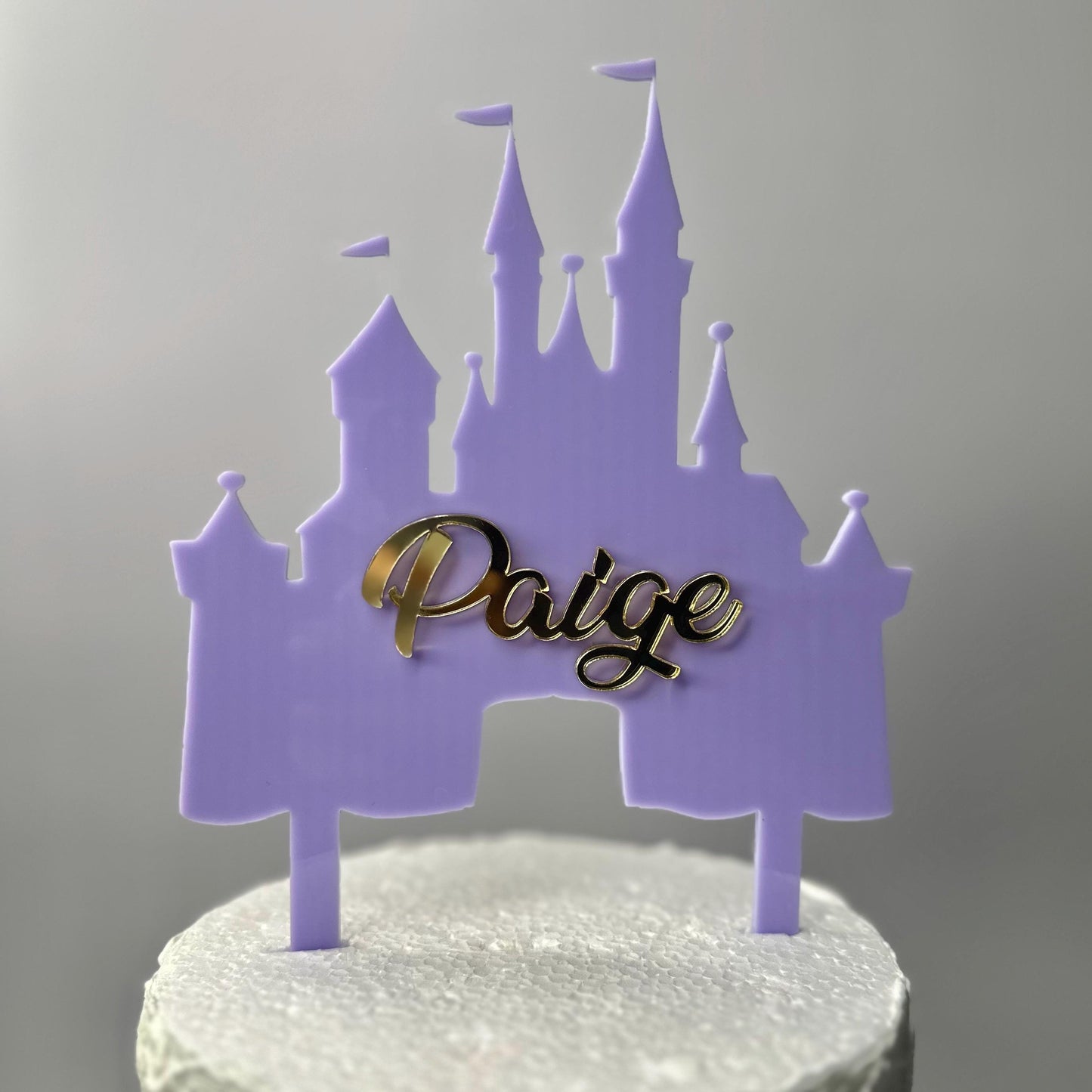 Princess Castle Cake Topper 6”W x 9”H (including sticks)