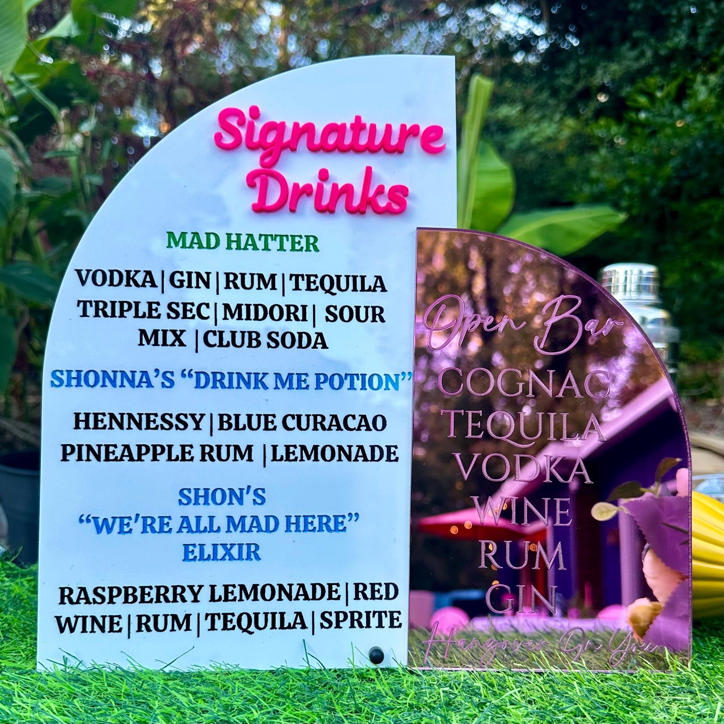 Signature Drinks Bar Menu Signs