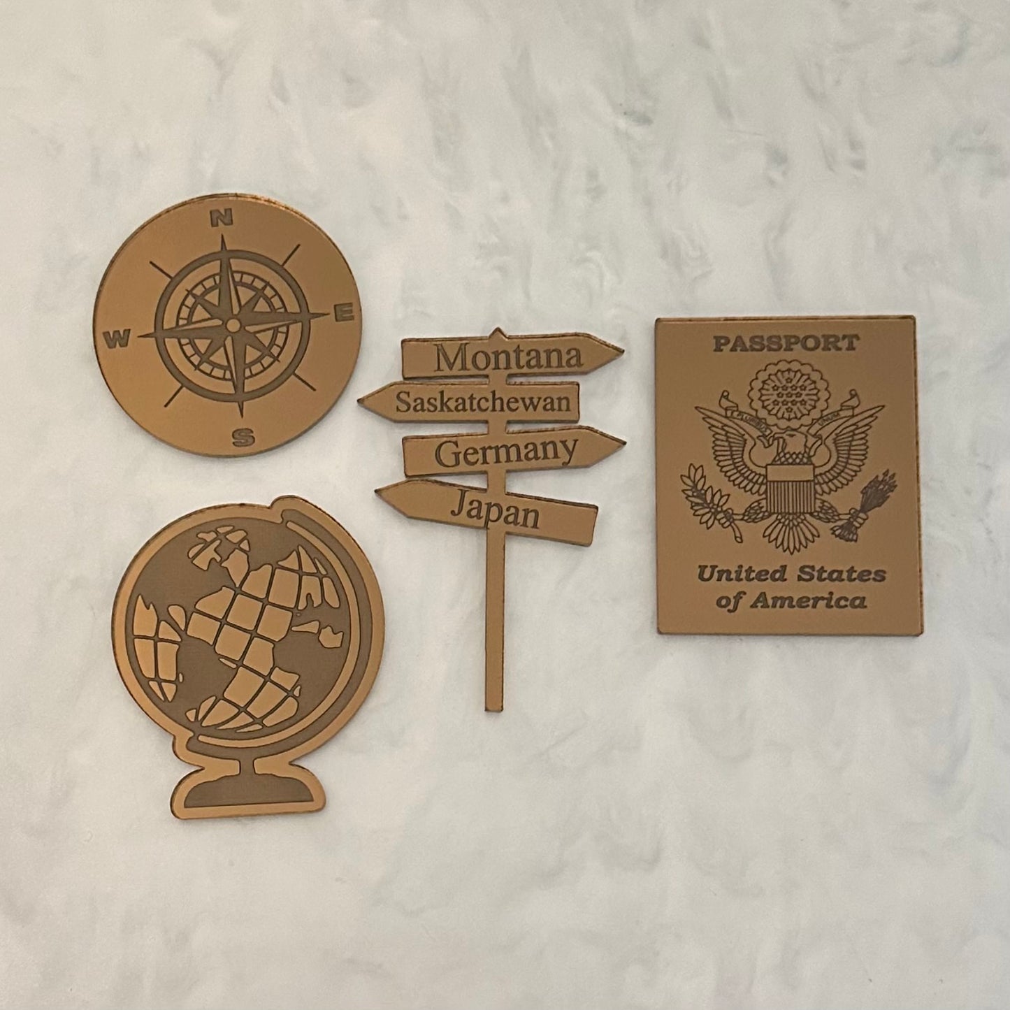 Travel Theme Cupcake Treat Toppers