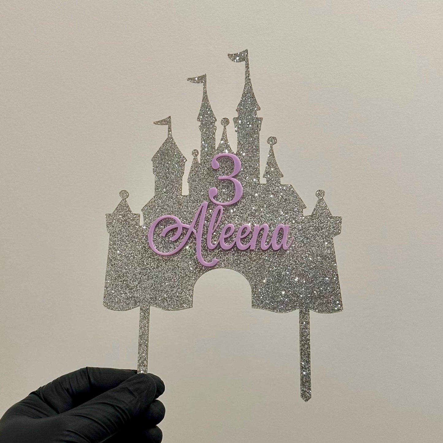 Princess Castle Cake Topper 6”W x 9”H (including sticks)
