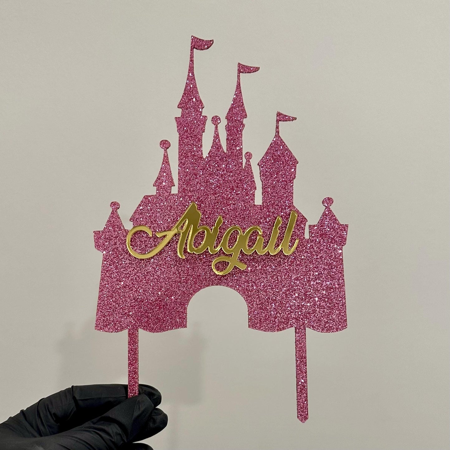 Princess Castle Cake Topper 6”W x 9”H (including sticks)
