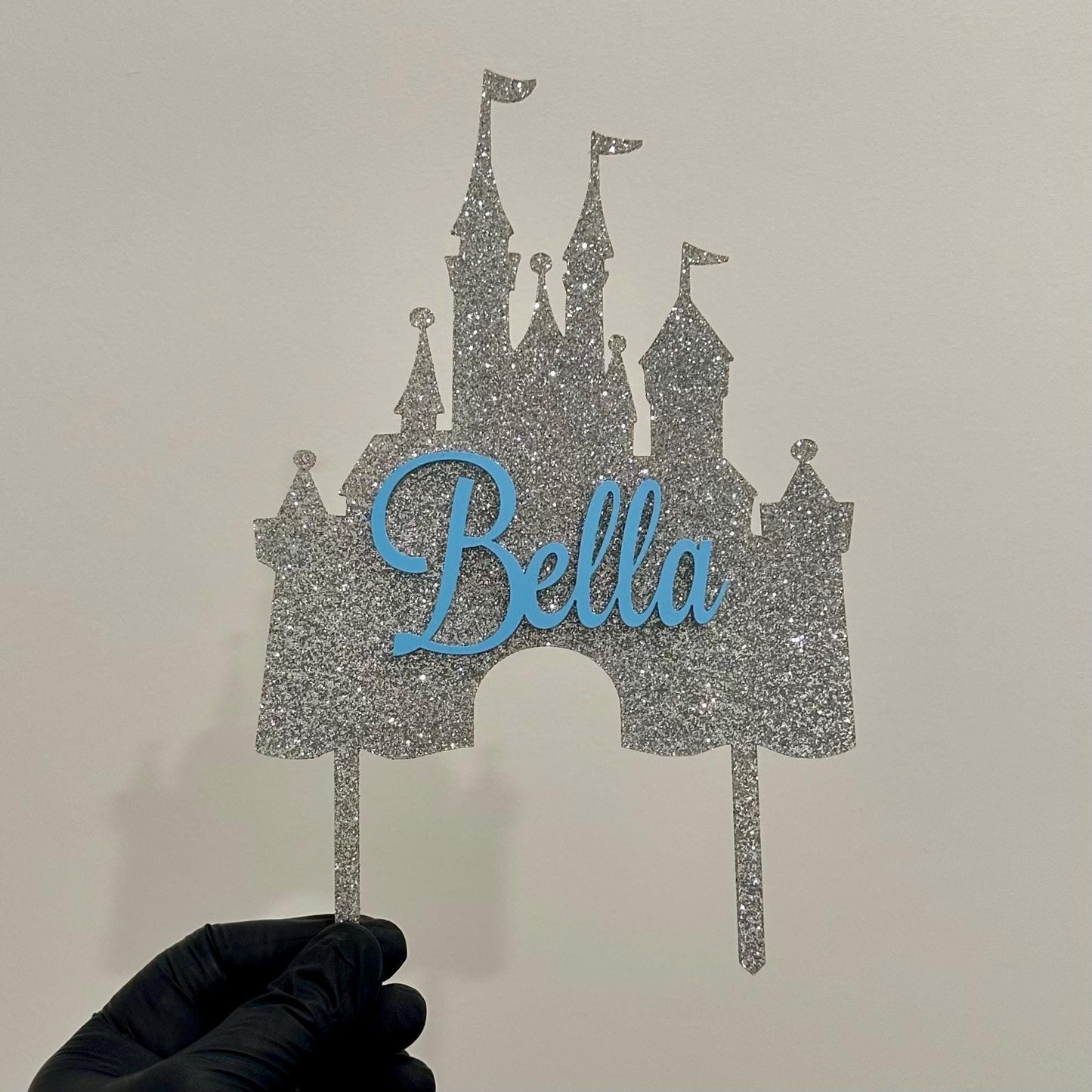 Princess Castle Cake Topper 6”W x 9”H (including sticks)