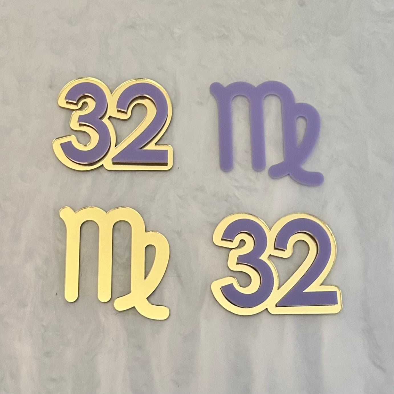Age Cupcake Toppers (Double Layered)