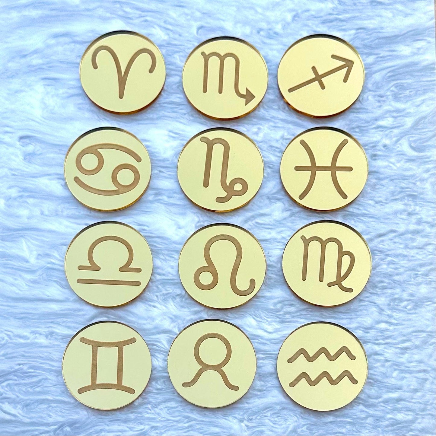Zodiac Signs Acrylic Cupcake & Cake Charms