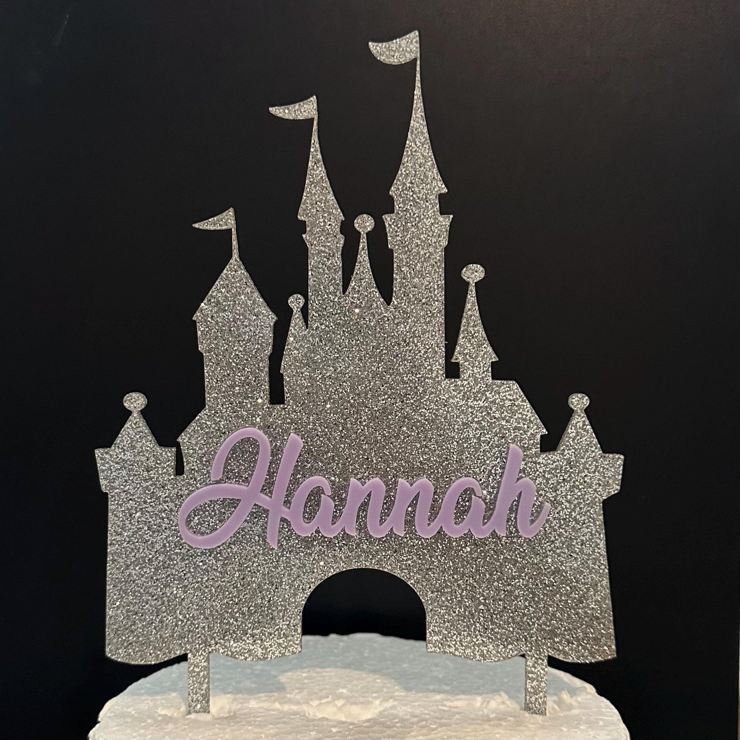 Princess Castle Cake Topper 6”W x 9”H (including sticks)