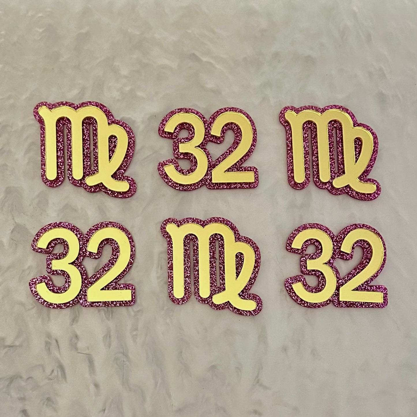Age Cupcake Toppers (Double Layered)