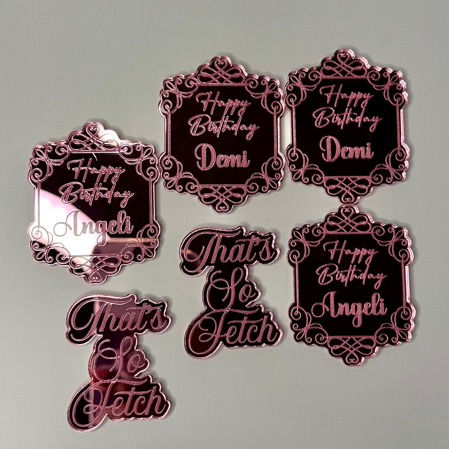 Mirror Engraved Cupcake Toppers