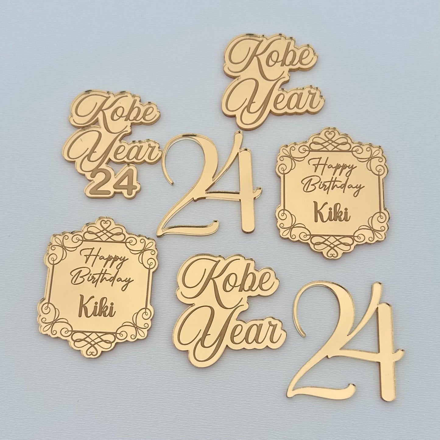 Mirror Engraved Cupcake Toppers