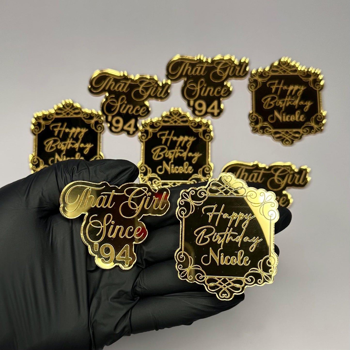 Mirror Engraved Cupcake Toppers