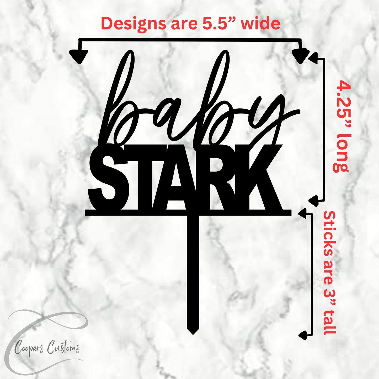 Baby Shower Name Cake Topper