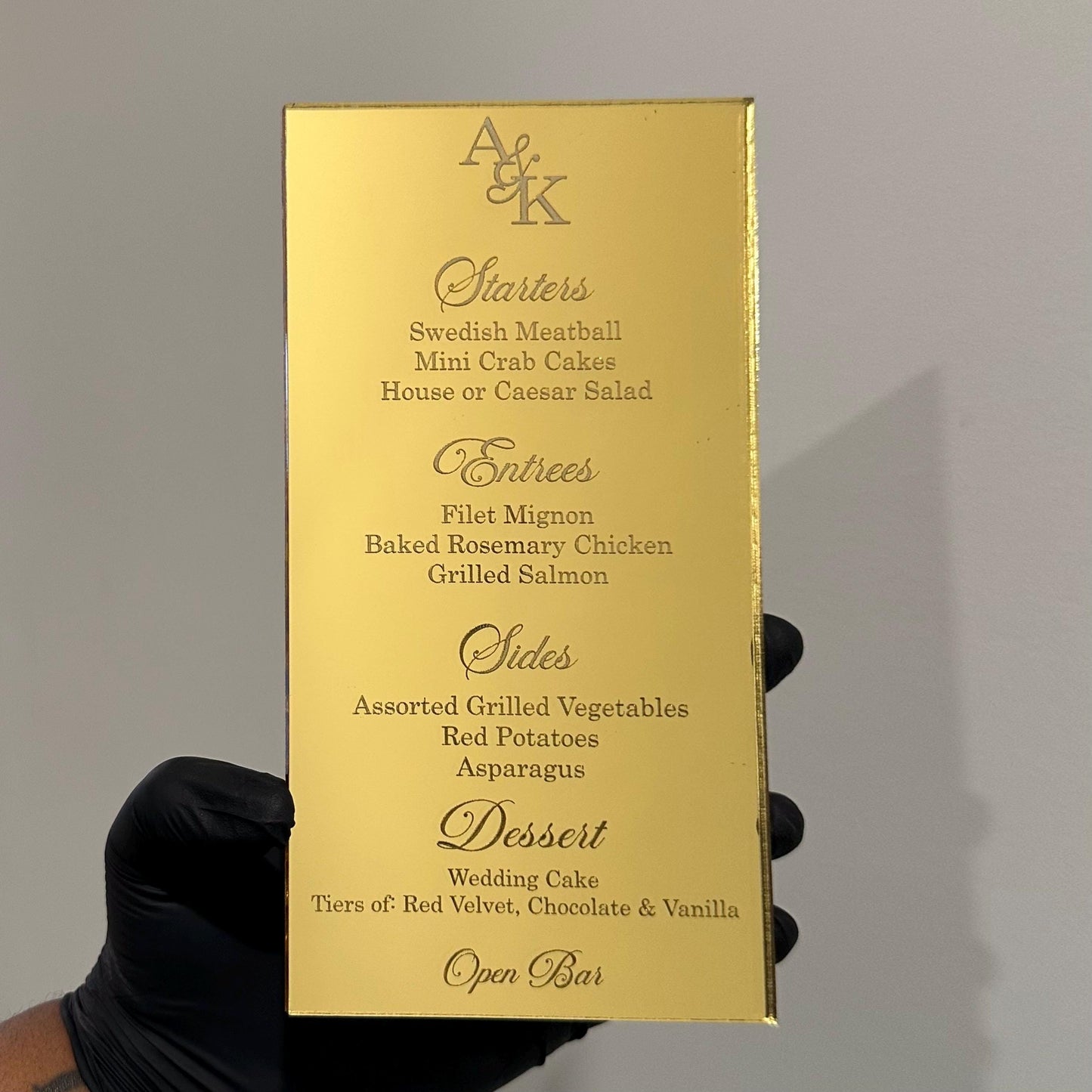 Acrylic Dinner Menus (Rectangle)