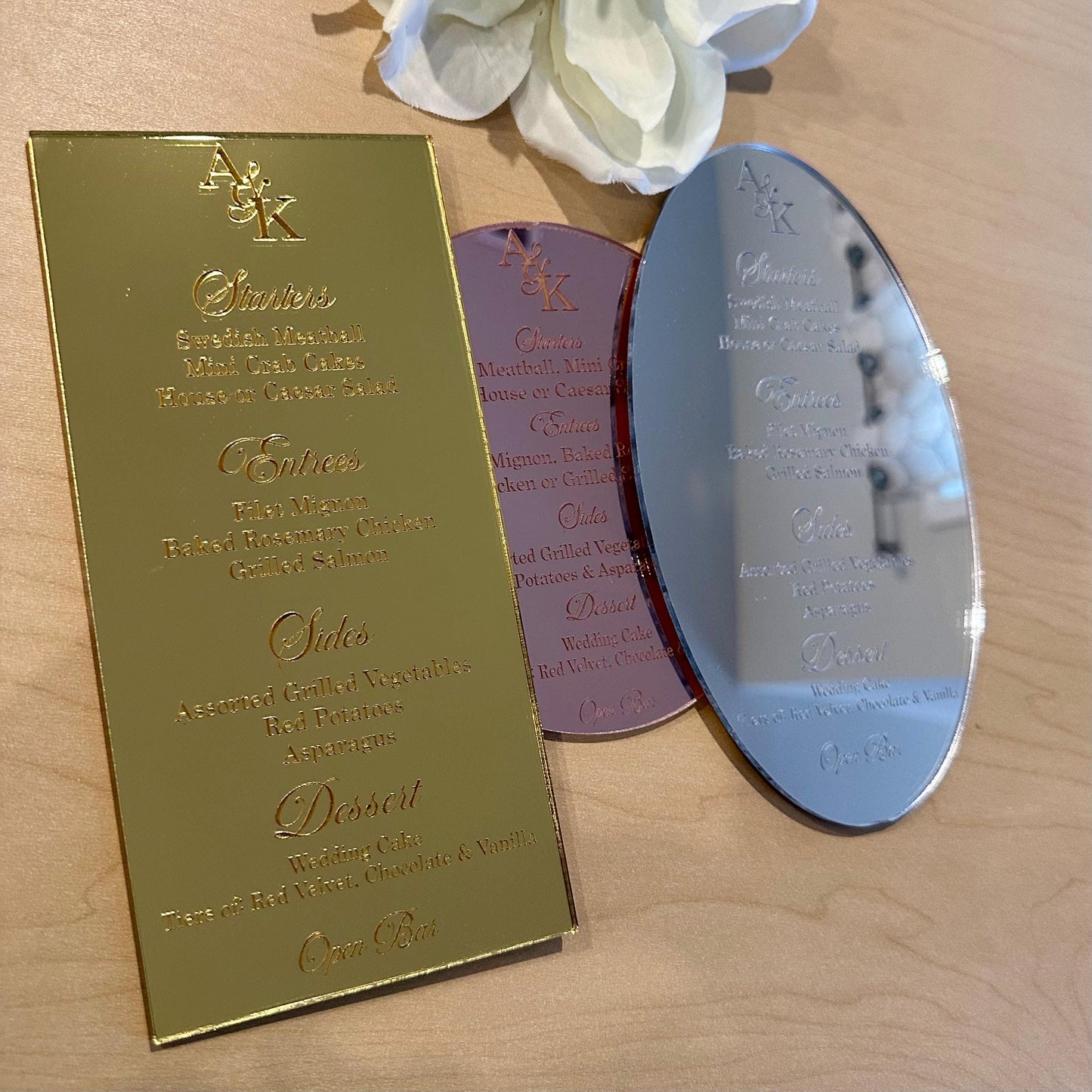 Acrylic Dinner Menus (Round | Circle)