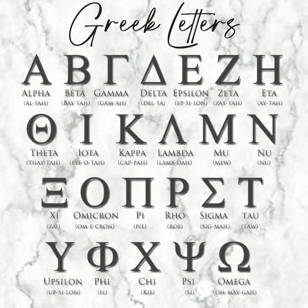 Acrylic Greek Letters