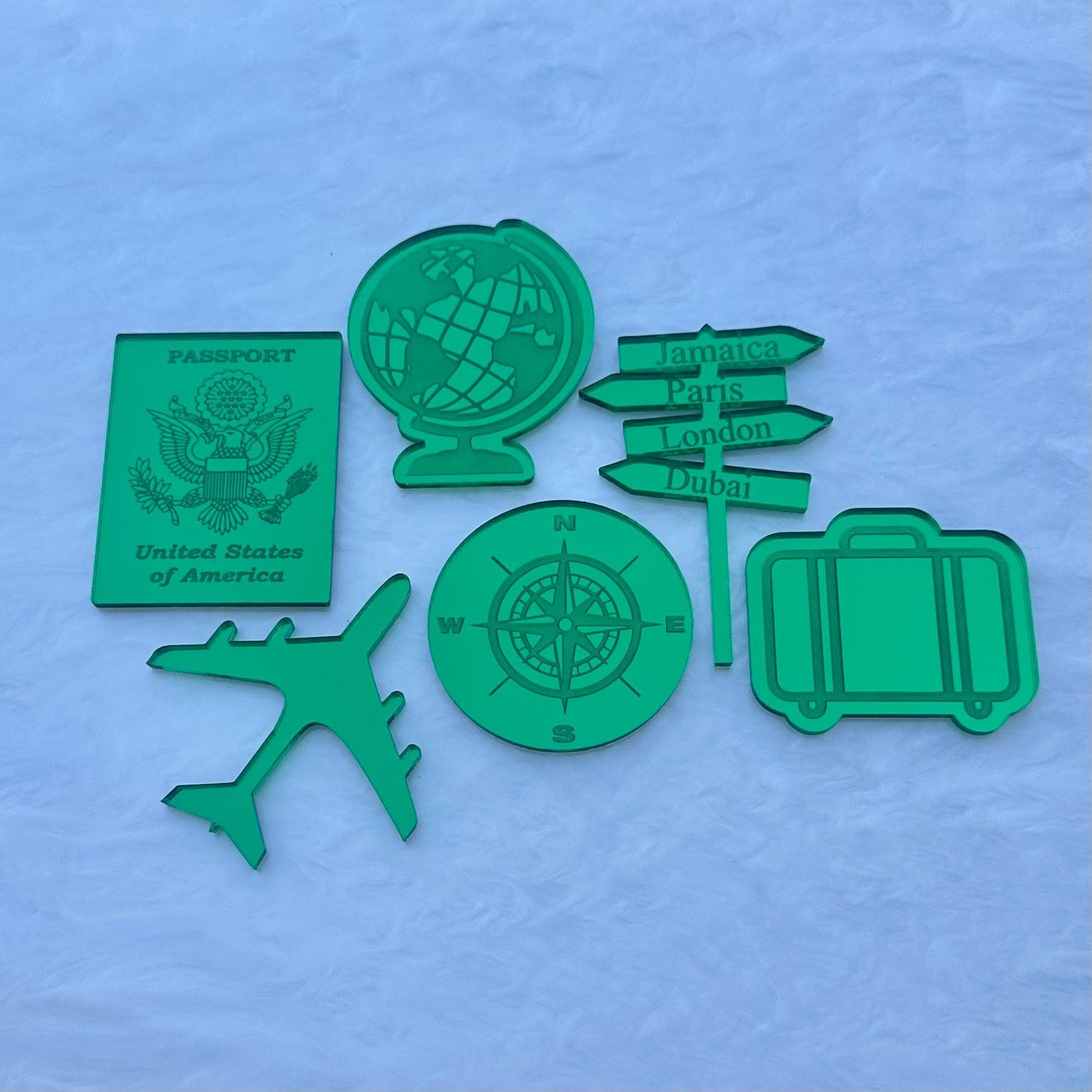 Travel Theme Cupcake Treat Toppers