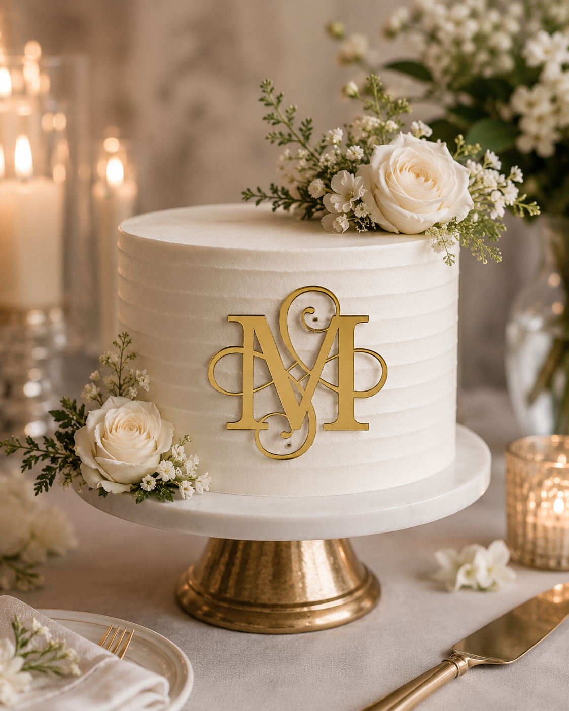 Initial Swirl Cake Charm