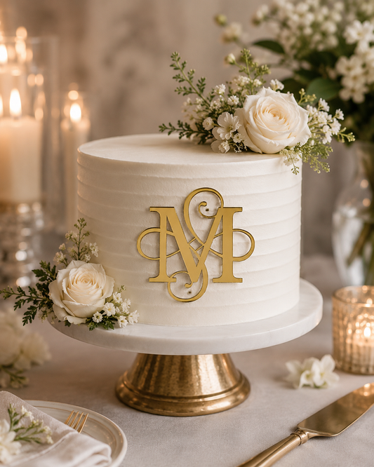 Initial Swirl Cake Charm