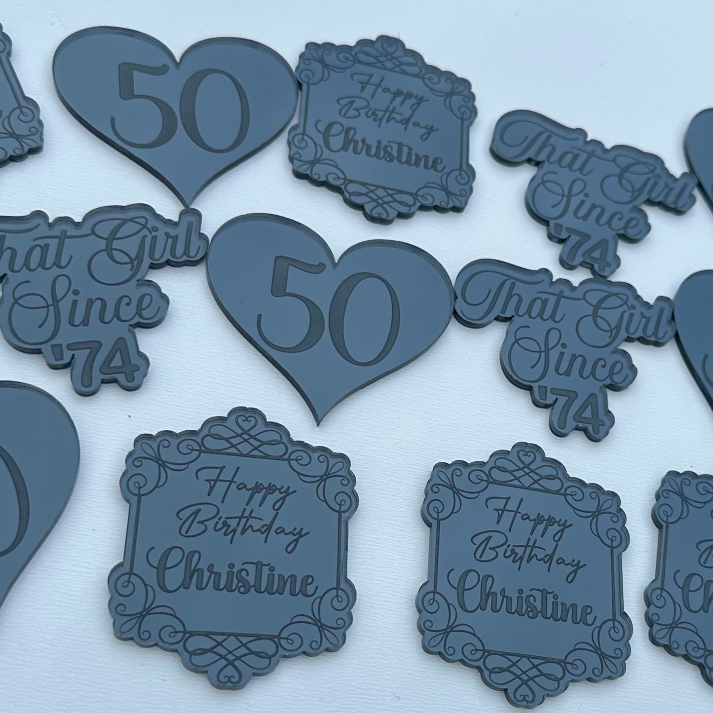 Mirror Engraved Cupcake Toppers