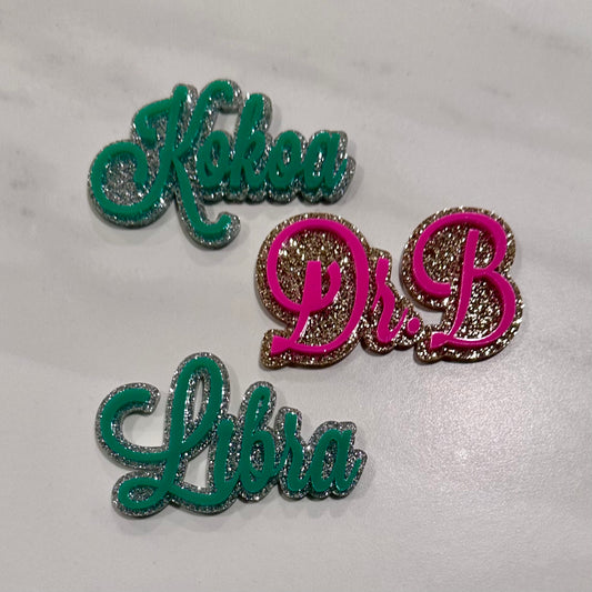 Oversized Name Acrylic Cupcake Toppers