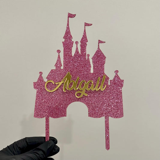 Princess Castle Cake Topper 6”W x 9”H (including sticks)