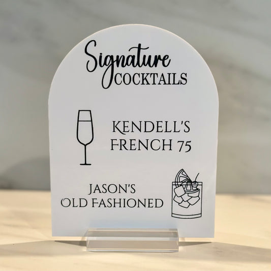 Signature Drink Bar Sign