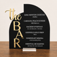 Personalized Signature Drink Bar Sign | Wedding Bar Menu Sign | Acrylic Cocktail Menu | Custom Wedding Reception Sign | Black & Gold Bar Sign | Bridal Shower Sign