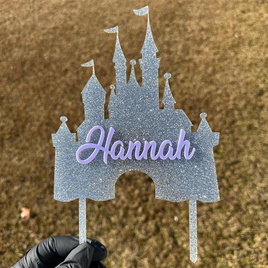 Princess Castle Cake Topper 6”W x 9”H (including sticks)