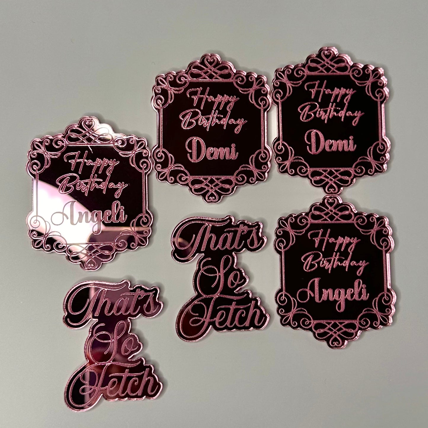 Mirror Engraved Cupcake Toppers