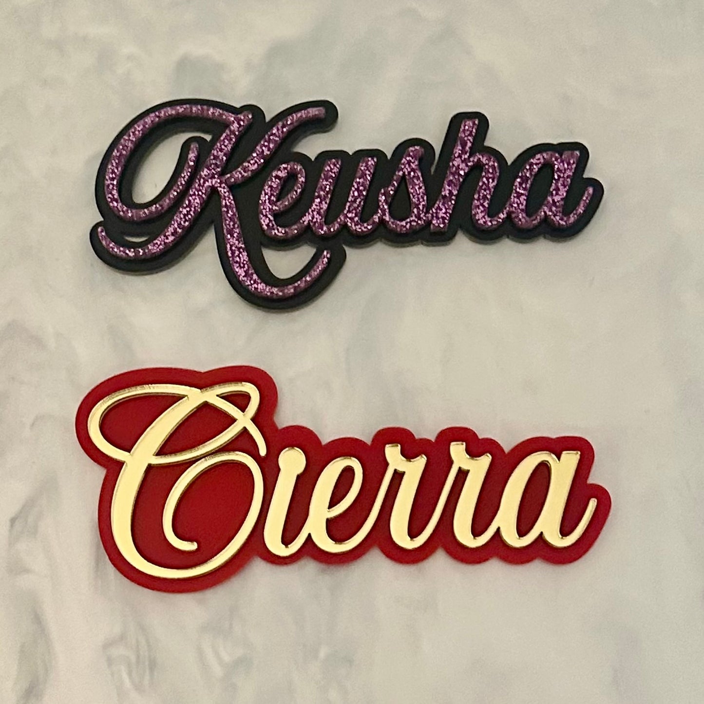 Double Layered Name Cake Charms