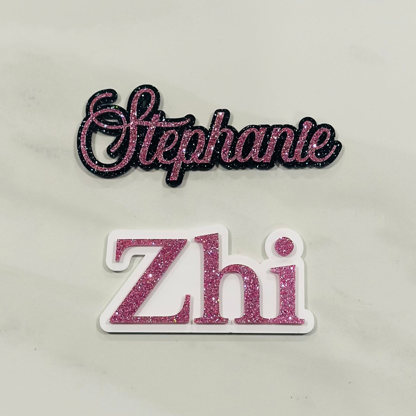 Double Layered Name Cake Charms