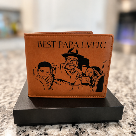 Personalized Engraved Wallet for Dad | Custom Photo Wallet | Father’s Day Wallet Gift | Best Papa Ever Wallet | Gift for Grandpa