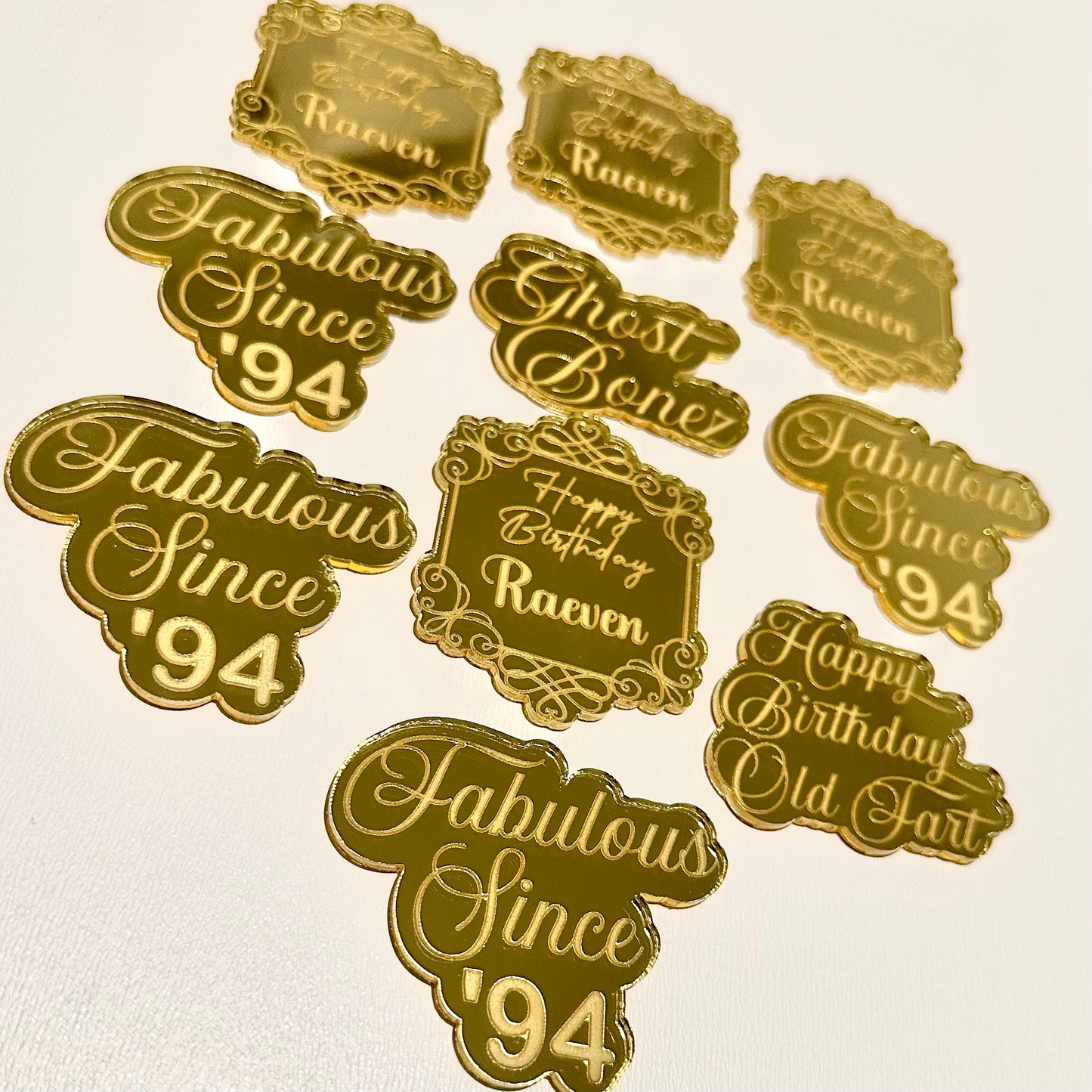 Mirror Engraved Cupcake Toppers