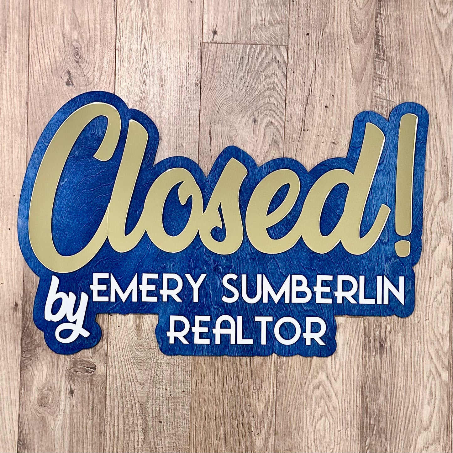 Personalized Realtor Closing Sign | Sold by Realtor Sign | Custom Closing Photo Prop | Real Estate Closing Gift Sign | Realtor Branding Sign