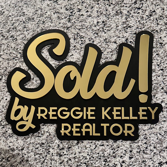 Personalized Sold Realtor Sign | Custom Realtor Closing Sign | Sold By Realtor Sign | Real Estate Closing Photo Prop | Realtor Marketing Signs