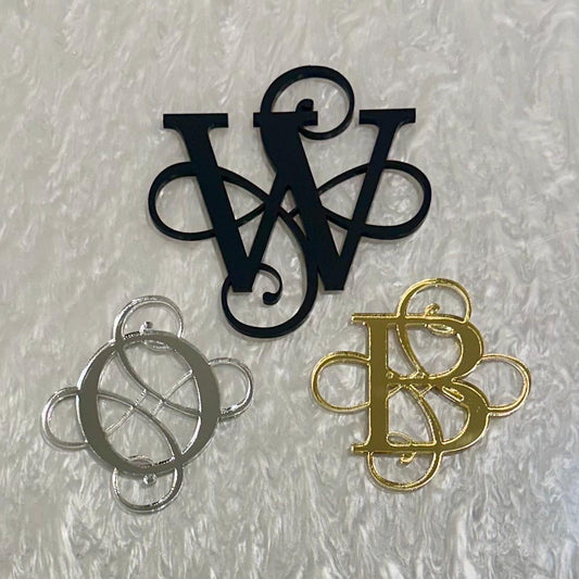 Initial Swirl Cake Charm