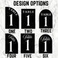 Table Number Signs