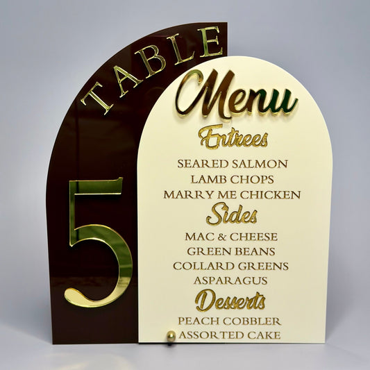 Table Number + Menu Signs