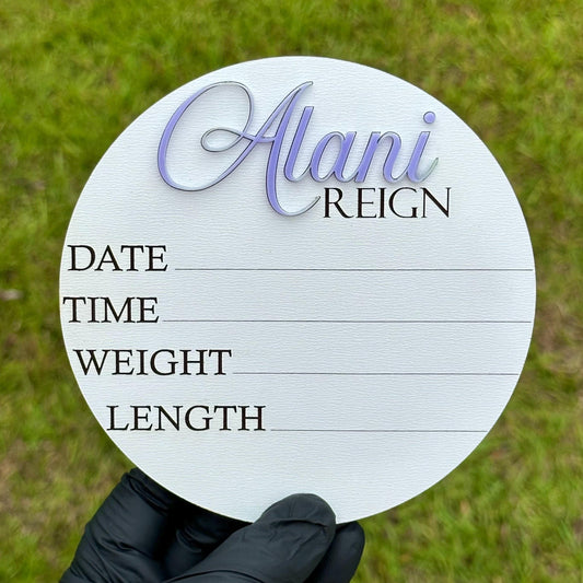 Baby Stats Announcement Sign