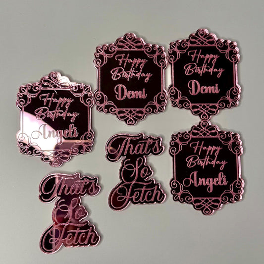 Mirror Engraved Cupcake Toppers