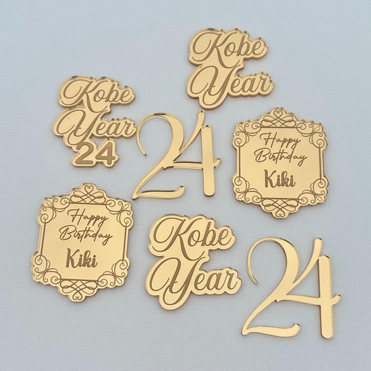 Mirror Engraved Cupcake Toppers