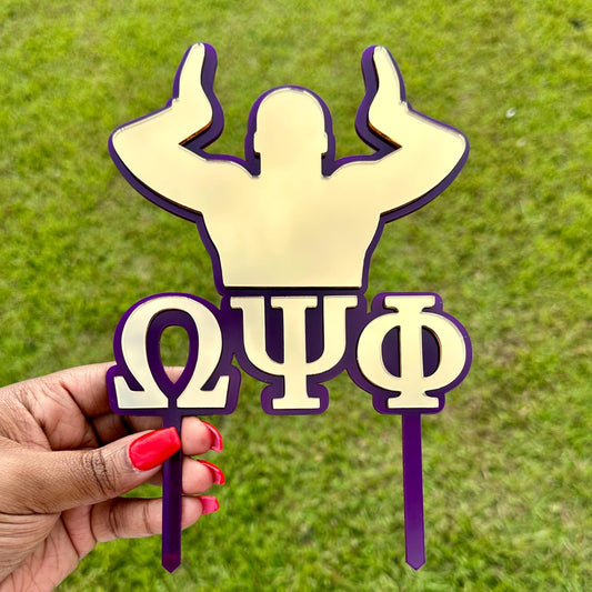 Omega Psi Phi Inspired Cake Topper