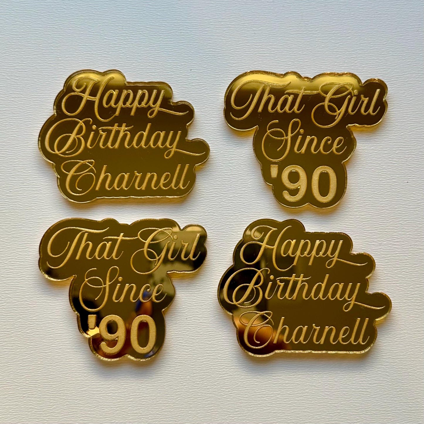 Mirror Engraved Cupcake Toppers