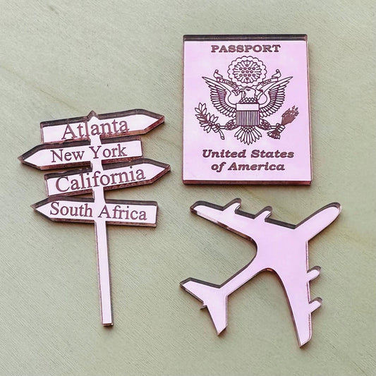 Travel Theme Cupcake Treat Toppers