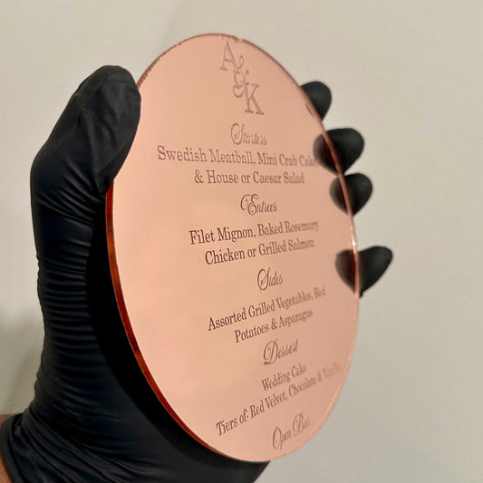 Acrylic Dinner Menus (Round | Circle)