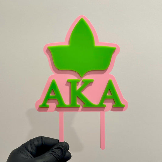 Alpha Kappa Alpha Inspired Cake Topper