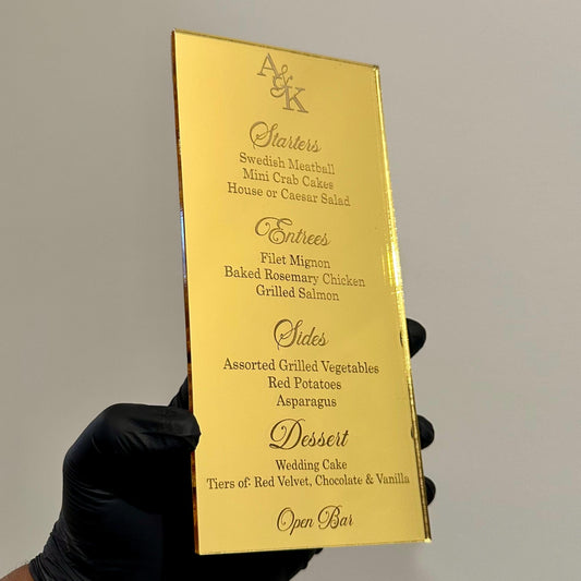 Acrylic Dinner Menus (Rectangle)