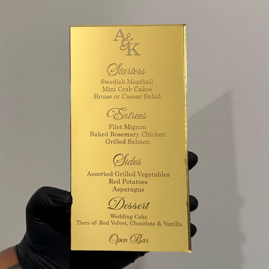 Acrylic Dinner Menus (Rectangle)