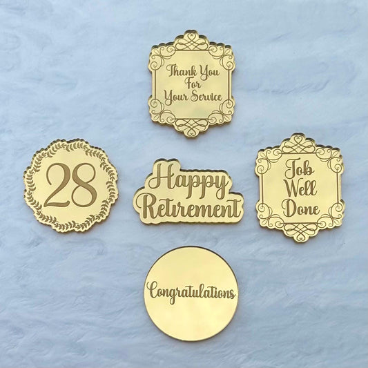 Retirement Cupcake Treat Toppers