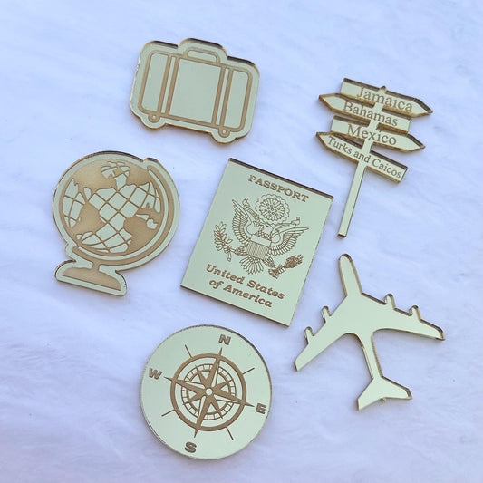 Travel Theme Cupcake Treat Toppers