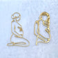 Pregnant Woman Line Art Silhouette Cake Charm | Pregnant Cake Charm | Baby Shower Cake Charms | Gender Reveal Cake Charms and Toppers