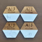 Personalized Marble + Wood Coasters